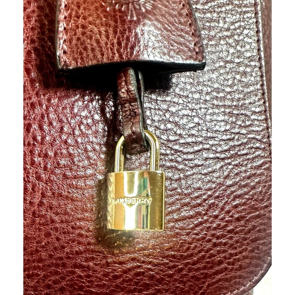 Mulberry Lily Burgundy Oxblood Leather Shoulder Bag Gold Hardware COA - Picture 12 of 16